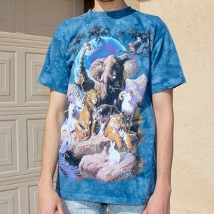 Vintage 90s Animal Harmony Tie-Dye T-Shirt